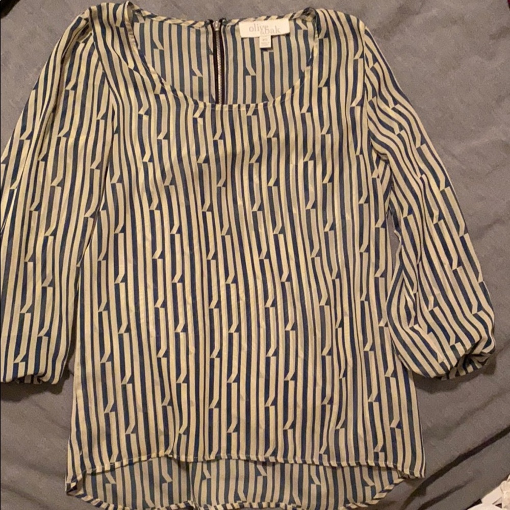 Olive & oak sheer top